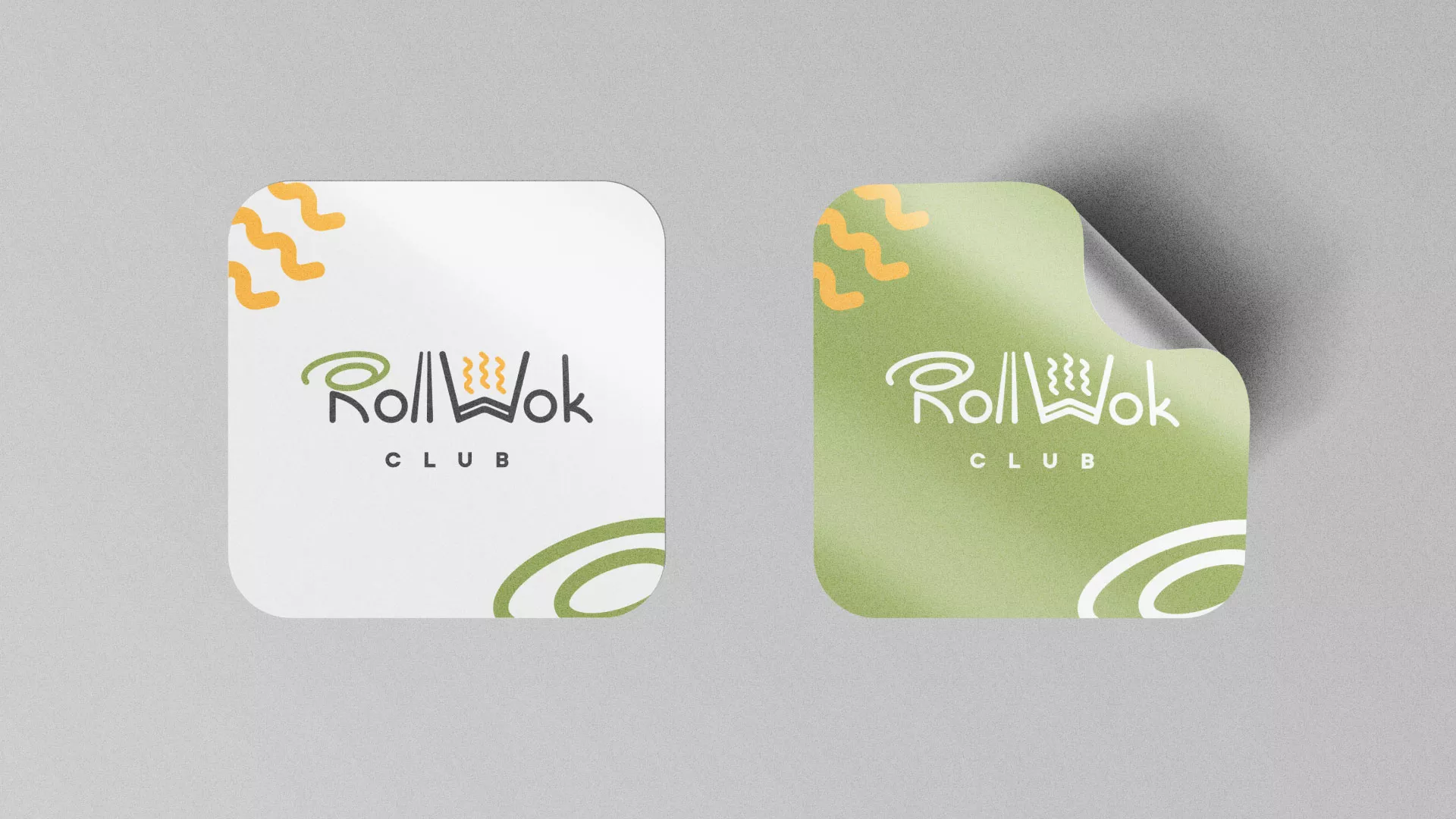 Разработка логотипа и фирменного стиля суши-бара «Roll Wok Club» в Озёрске